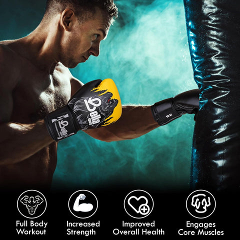 BELLA Sports Boxing Gloves for Men Women Synthetic Leather Punching Bag Gloves Training Gloves for Kickboxing MMA Muay Thai Sparring Heavy Bag Workout Fighting Gloves