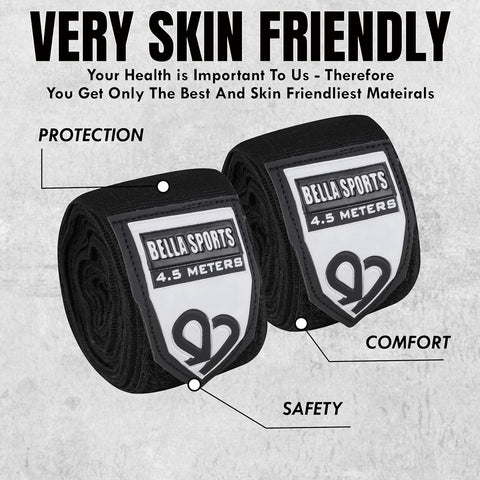 Bella Sports Professional Hand Wraps - Elastic Wrist Support for MMA & Boxing
