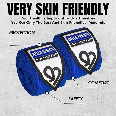 Bella Sports Professional Hand Wraps - Elastic Wrist Support for MMA & Boxing
