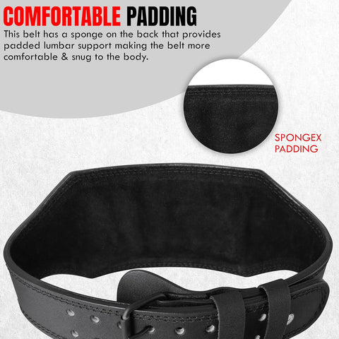 Bella Sports Genuine Leather Weightlifting Belt - 4 Inch Back Support for Powerlifting