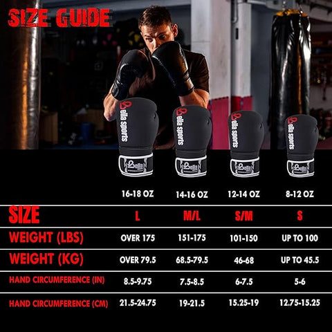 Sports Boxing Gloves for Men Women Synthetic Leather Punching Bag Gloves Training Gloves for Kickboxing MMA Muay Thai Sparring Heavy Bag Workout Fighting Gloves