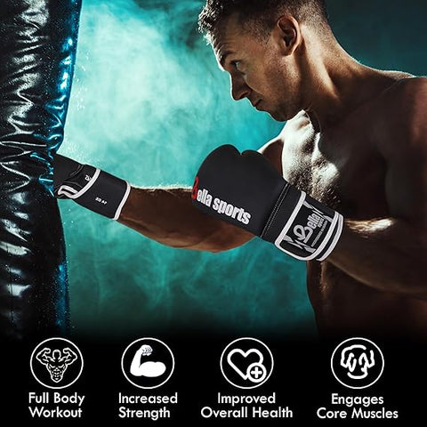 Sports Boxing Gloves for Men Women Synthetic Leather Punching Bag Gloves Training Gloves for Kickboxing MMA Muay Thai Sparring Heavy Bag Workout Fighting Gloves