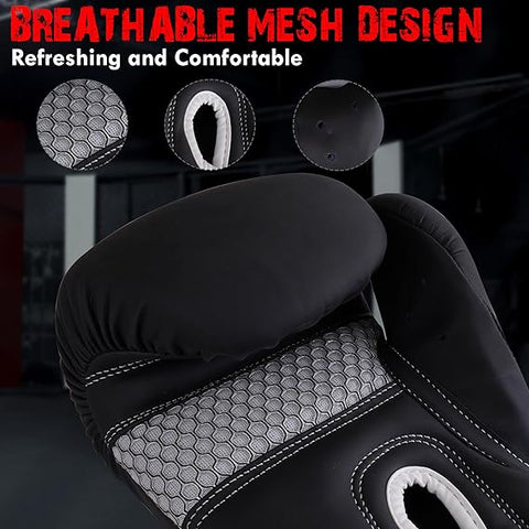 Sports Boxing Gloves for Men Women Synthetic Leather Punching Bag Gloves Training Gloves for Kickboxing MMA Muay Thai Sparring Heavy Bag Workout Fighting Gloves
