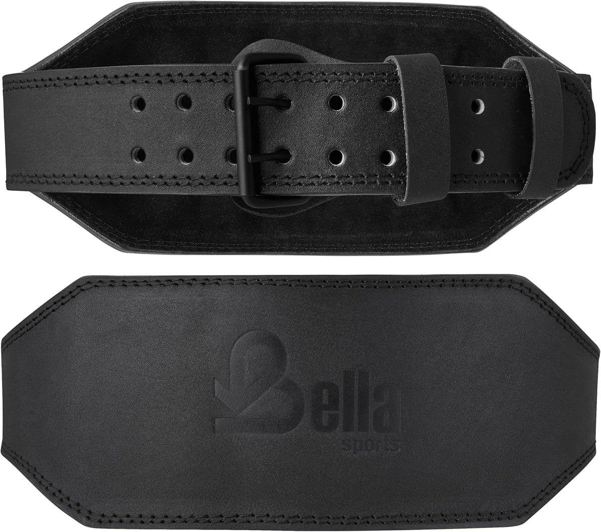 Bella Sports Genuine Leather Weightlifting Belt - 4 Inch Back Support for Powerlifting
