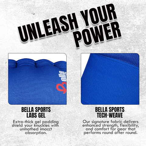 Bella Sports Gel Padded Inner Glove Wraps - Quick Wrap Protection for Boxing & MMA