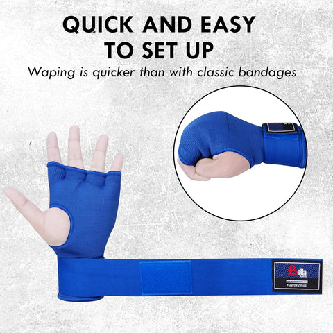 Bella Sports Gel Padded Inner Glove Wraps - Quick Wrap Protection for Boxing & MMA