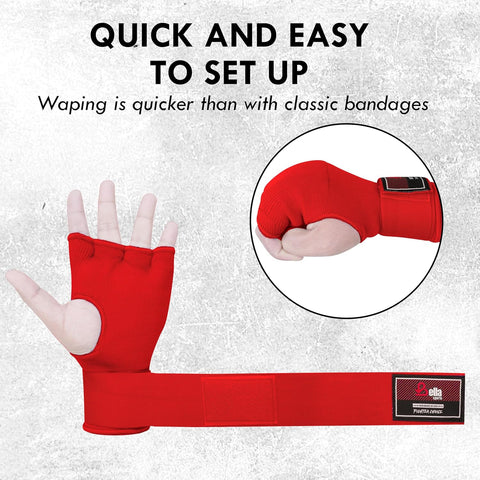 Bella Sports Gel Padded Inner Glove Wraps - Quick Wrap Protection for Boxing & MMA