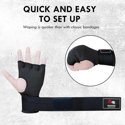Bella Sports Gel Padded Inner Glove Wraps - Quick Wrap Protection for Boxing & MMA