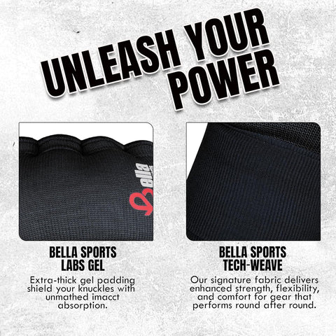 Bella Sports Gel Padded Inner Glove Wraps - Quick Wrap Protection for Boxing & MMA