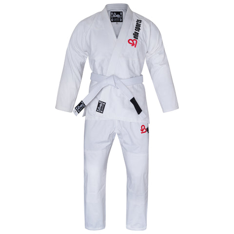 Bella Sports Adult White Premium BJJ Gi - Lightweight Brazilian Jiu Jitsu Kimono with Ripstop Pants & Reinforced Stitching for Professional MMA Training