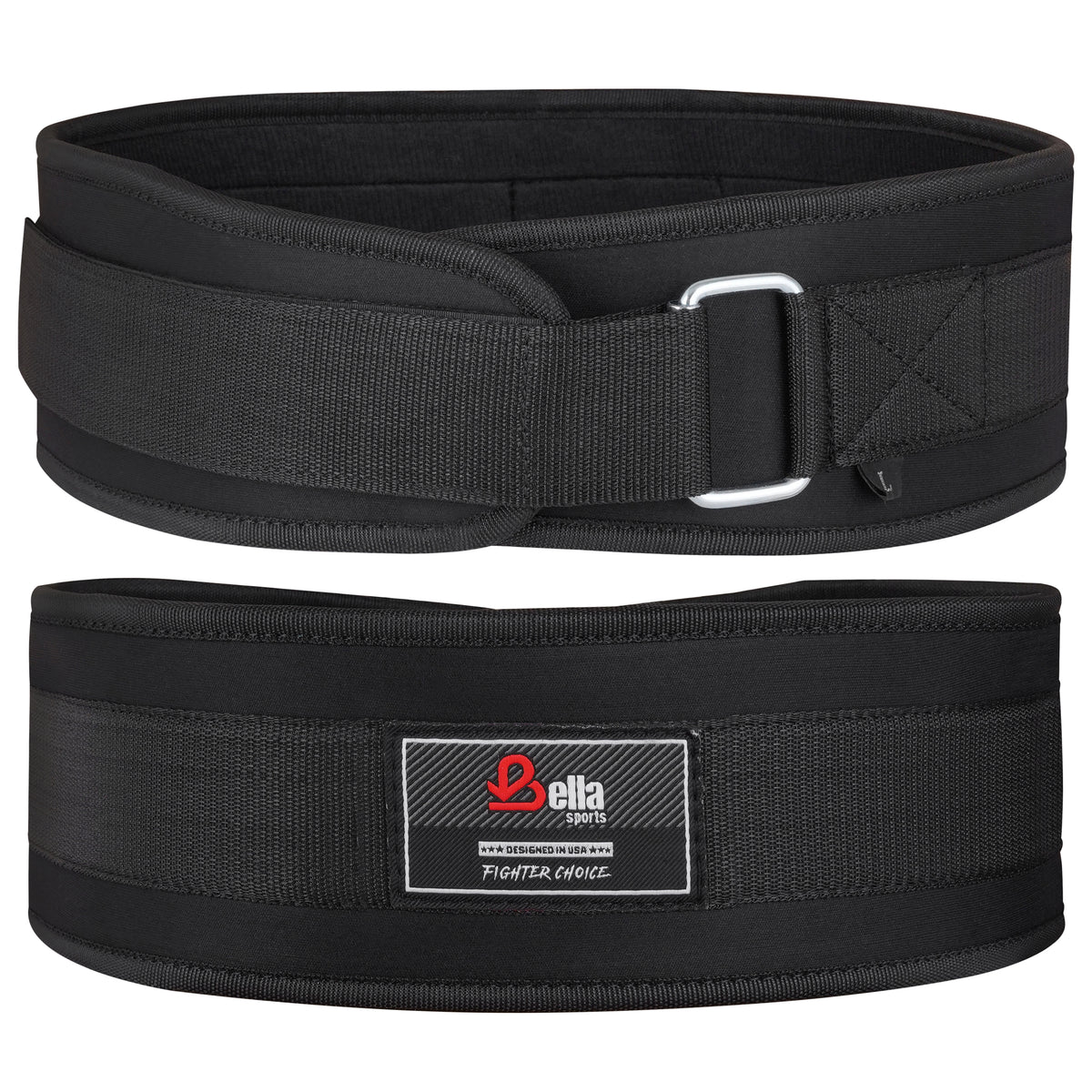 Bella Sports Heavy Duty Nylon Weightlifting Belt - Adjustable Core Support for Squats & Deadlifts