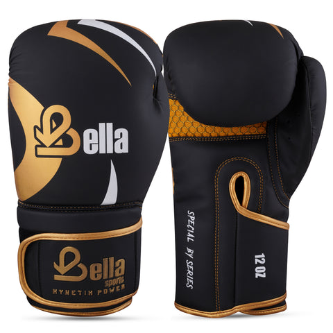 BELLA Sports Boxing Gloves for Men Women Synthetic Leather Punching Bag Gloves Training Gloves for Kickboxing MMA Muay Thai Sparring Heavy Bag Workout Fighting Gloves
