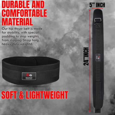 Bella Sports Heavy Duty Nylon Weightlifting Belt - Adjustable Core Support for Squats & Deadlifts