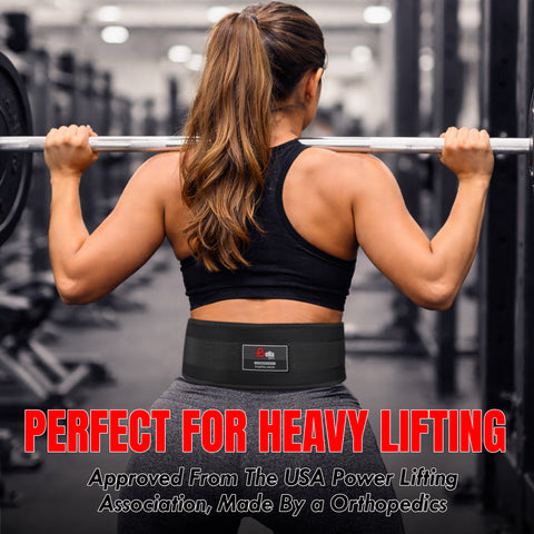 Bella Sports Heavy Duty Nylon Weightlifting Belt - Adjustable Core Support for Squats & Deadlifts