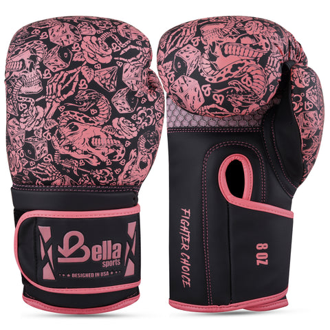 BELLA Sports Boxing Gloves Pro Training Sparring, Synthetic Leather, Muay Thai MMA Kickboxing, Men Women Adult, Heavy Punching Bag Workout Fighting Gloves, Ventilated Palm, Multi Layered Gloves
