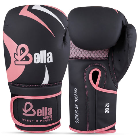 BELLA Sports Boxing Gloves for Men Women Synthetic Leather Punching Bag Gloves Training Gloves for Kickboxing MMA Muay Thai Sparring Heavy Bag Workout Fighting Gloves