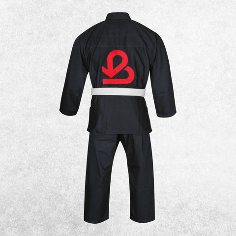 Bella Sports Kids BJJ Gi - Black Lightweight Brazilian Jiu Jitsu Kimono for Youth & Children with Ripstop Pants