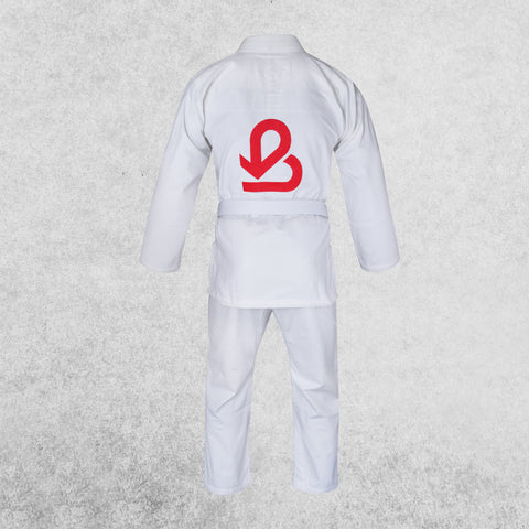 Bella Sports Kids BJJ Gi - White Lightweight Brazilian Jiu Jitsu Kimono for Youth & Children with Ripstop Pants